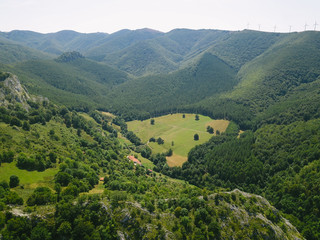 green plain with a view.