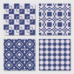 Blue Seamless Geometric Patterns