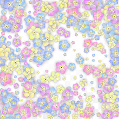 Colorful Vector Realistic Petals Falling on Transparent Background.  Spring Romantic Flowers Illustration. Flying Petals. Sakura Spa Design. Blossom Confetti. Design Elements for Wedding Decoration.