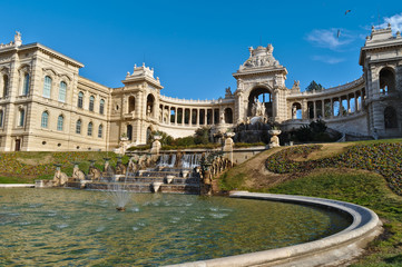 Fototapeta na wymiar Palais Longchamp during a sunny day in Marseille, France