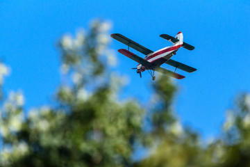 Vintage airplane against the sky.