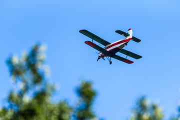Vintage airplane against the sky.