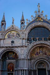 The Basilica di San Marco, St. Mark's Square, Piazza San Marco, Veneto, Venice, Italy.