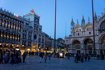 Obraz premium The Basilica di San Marco, St. Mark's Square, Piazza San Marco, Veneto, Venice, Italy.
