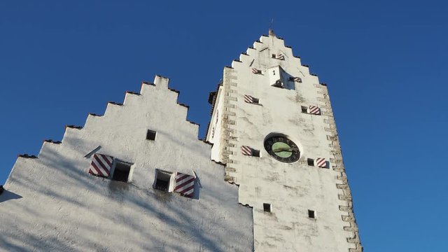 Pfullendorf, Germany. The old tower Oberes and the gate, part of the ancient medieval fortifications of the city