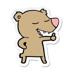 sticker of a cartoon bear