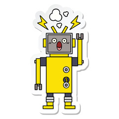 sticker of a cute cartoon robot
