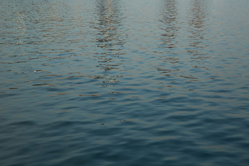 Baky skyline view from Baku boulevard the Caspian Sea embankment .