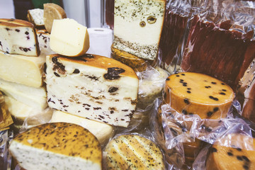 handmade cheese at farmers market