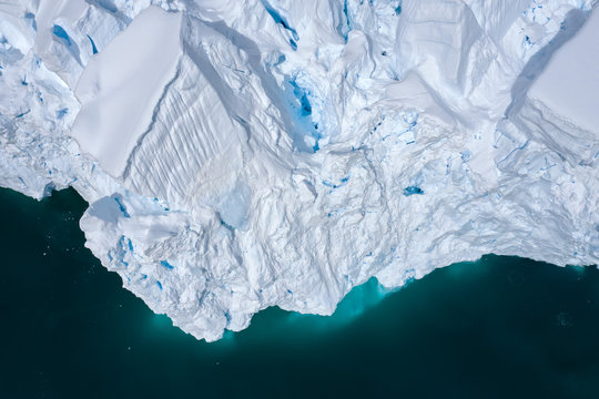 Aerial view of Avalanche Glacier in Antarctica