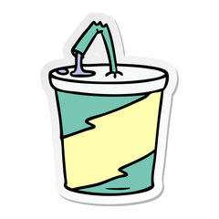 sticker cartoon doodle of fastfood drink