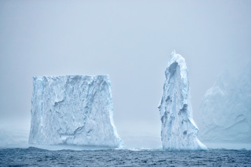 Iceberg pinnacles in the mist