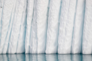 View of iceberg melting patterns in Antarctica