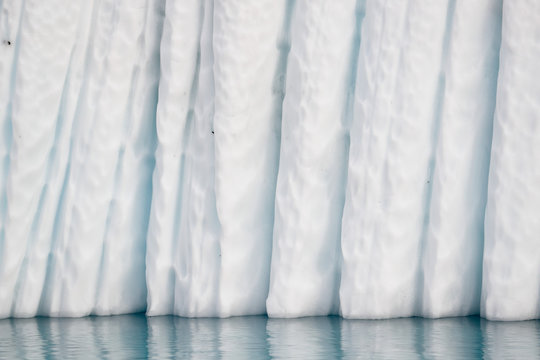 View of iceberg melting patterns in Antarctica
