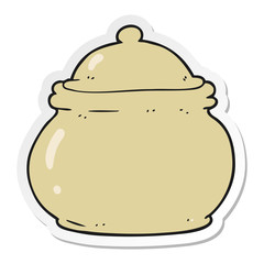 sticker of a cartoon old style ceramic pot