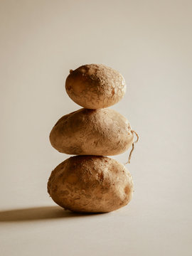 Stack of three potatoes