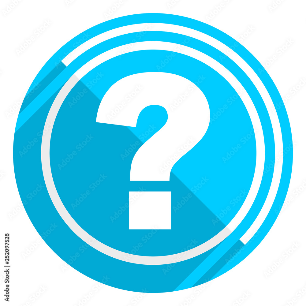 Fototapete question mark flat design blue web icon, easy to edit vector illustration for webdesign and mobile a
