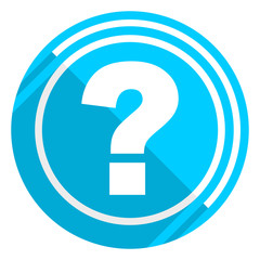 Question mark flat design blue web icon, easy to edit vector illustration for webdesign and mobile applications