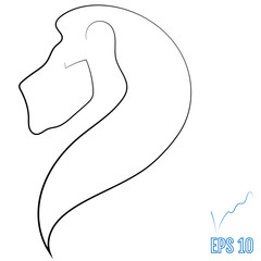 Obraz premium Lion head. One line style. Vector illustration