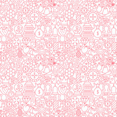 Casino Night Line Seamless Pattern