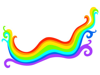 Rainbow colorful doodle flat icon isolated on white background. Vector cartoon bright colors decorative element.