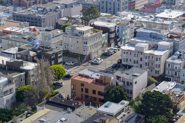 Fototapeta na wymiar San Francisco Close-Up Aerial View - Streets