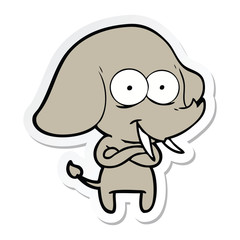 sticker of a happy cartoon elephant