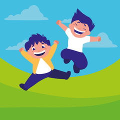 happy fat boys celebrating in the camp