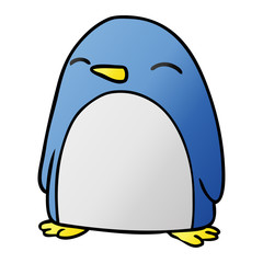 gradient cartoon doodle of a cute penguin