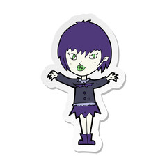 sticker of a cartoon vampire girl