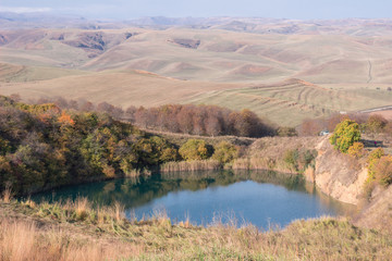 beautiful mountain lake, Karachay-cherses Republic landscape  
