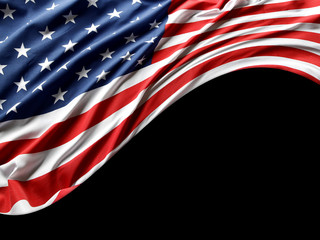 USA flag on black