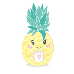 Pineapple, cute character for your design