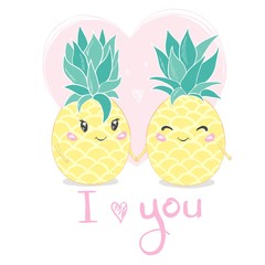 Pineapple, cute character for your design