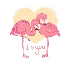 Flamingo bird illustration design on background