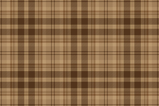Scottish cell. Seamless vector cage pattern. Repeating. Beige with brown background.