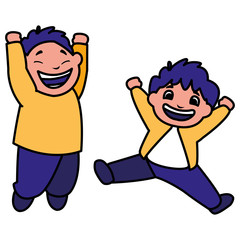 happy fat boys celebrating