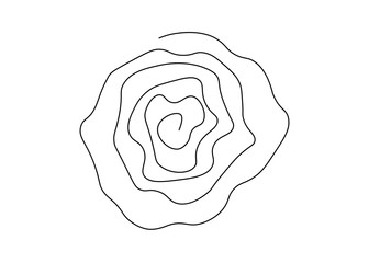 Rose flower one line draw, vector illustration.