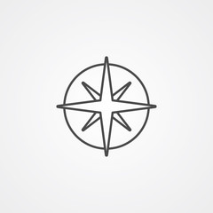 Wind rose vector icon sign symbol