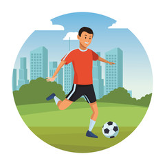 man playing soccer