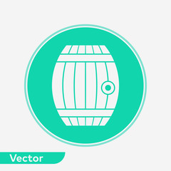 Beer barrel vector icon sign symbol