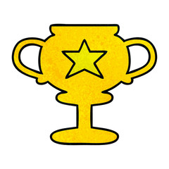 retro grunge texture cartoon gold trophy