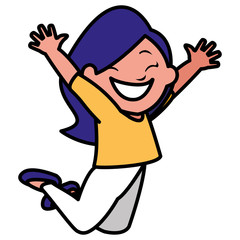 happy little girl character