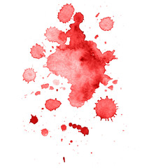 Colorful abstract watercolor texture stain with splashes and spatters. Modern creative watercolor background for trendy design.