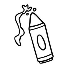 line drawing doodle of a pink crayon