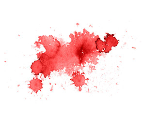 Colorful abstract watercolor texture stain with splashes and spatters.