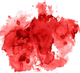 Colorful abstract watercolor texture stain with splashes and spatters.