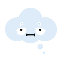 flat color retro cartoon thought bubble