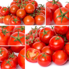 Foto Collage mit frischen rote Tomaten