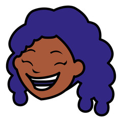 cute black girl head character